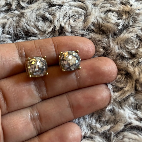 Kate Spade Druxy Stud Glitter Shimmer Earrings Costume Jewelry Sequin Metallic - Picture 7 of 16